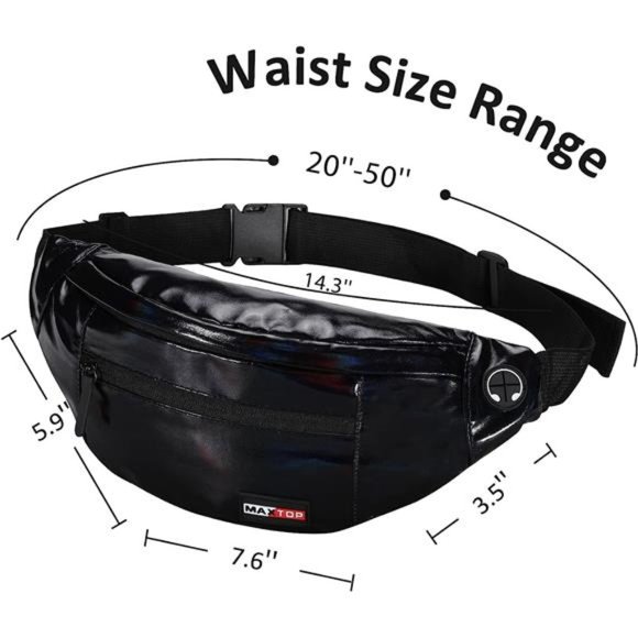 Large Crossbody Fanny Pack with 4-Zipper Pockets Gym Sports Festival Workout - Picture 5 of 6